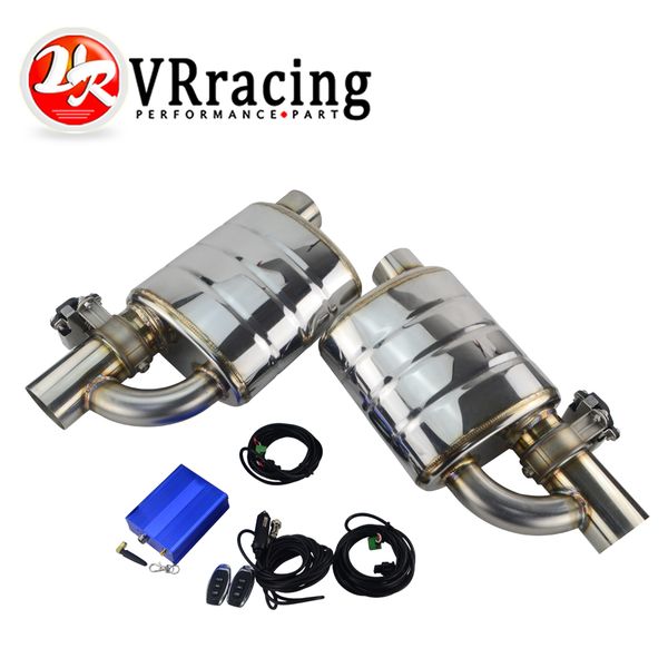 

stainless steel 2.5" 3" slant outlet tip inlet variable exhaust muffler weld with electrical exhaust cutout electric control kit