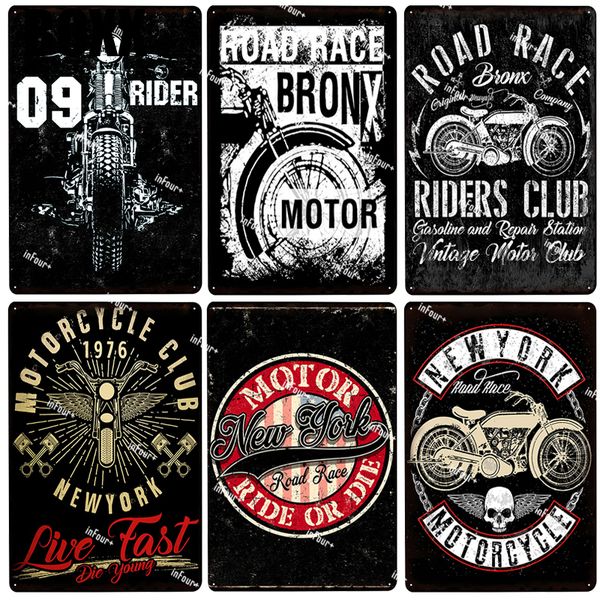 

riders club tin sign metal sign plaque metal vintage pub bar decor wine plate poster home decor art painting wall sticker
