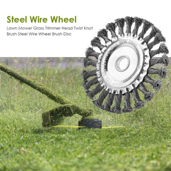 

lawn mower grass trimmer head twist knot brush steel wire wheel brush disc steel wire wheel for replacing the head of a lawn mow