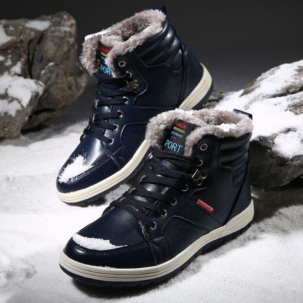 

2019 winter keep warm snow boots men fashion plush ankle boots men trendy work shoes comfortable casual shoes hx-081, Black