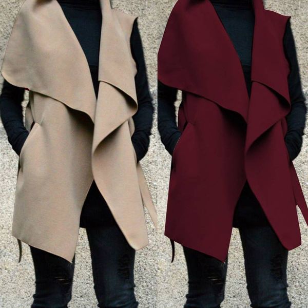 

women vests zanzea womens sleeveless belted jackets vests cardigan wome's clothing open front coat chaleco pockets waistcoat 5xl, Black;white
