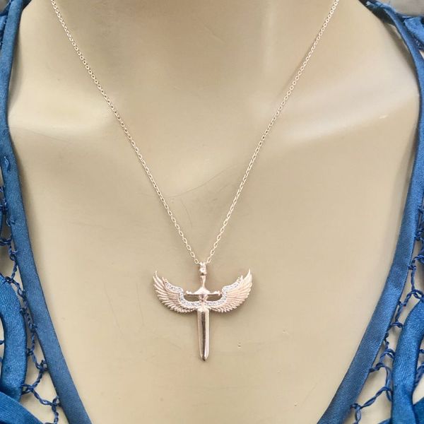 

chains 925 silver michael wing necklace