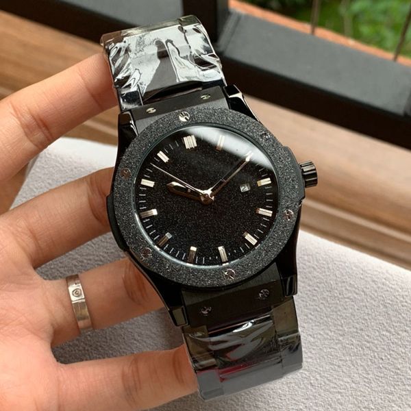 

boutique mens watch 1:1 japan imported vk electronic movement auto date 316 steel strap hd mineral glass mirror diameter 43mm 12mm x792, Slivery;brown