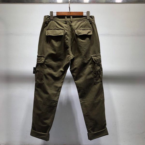 

stones islands brand basic model men pants designer classic embroidery trousers cotton loose large size comfortable pants, Black