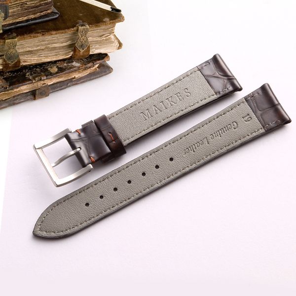

maikes watch accessories genuine leather strap watchband watchbands 18mm 19mm 20mm 22mm soft replace watch bracelets band, Black;brown