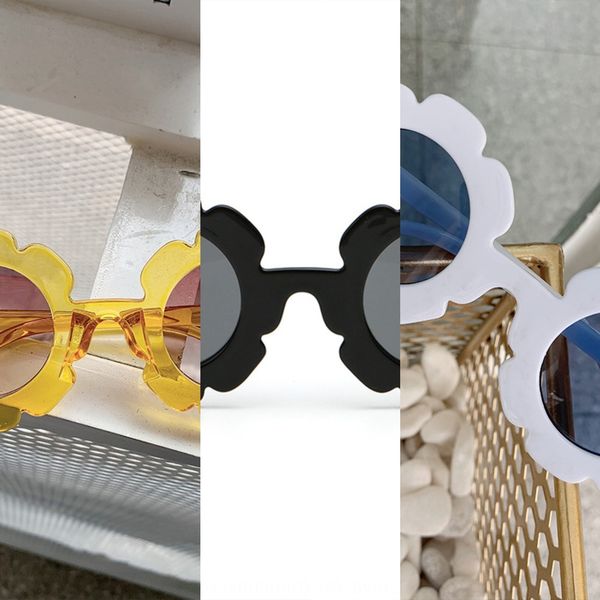 

2020 children's sun men's and women's baby lace colorful fashion all-match sunglasses lace sun glasses sunglasses, Blue