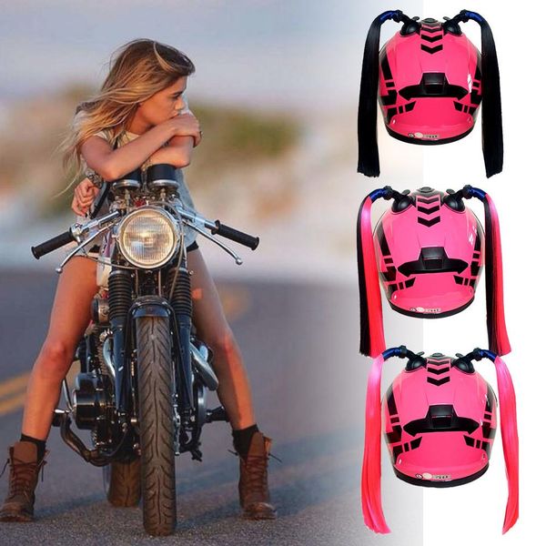 

1pair motorcycle helmet pigtails helmet braids with suction cup cool decoration for motorcycle