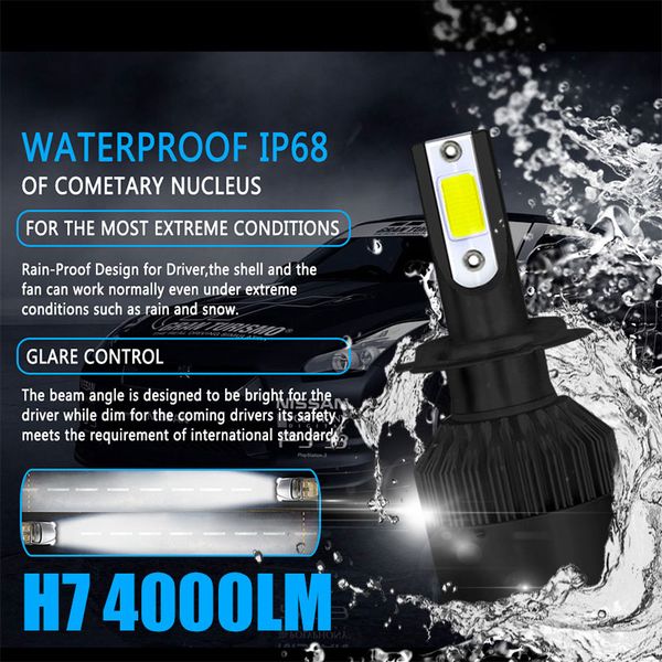 

front lamp led fog light universal led headlight automobile lighting assembly h7 dc12v high power c6 super bright