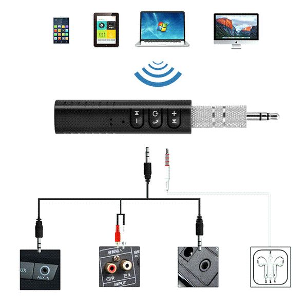 

Mini 3.5mm Jack Bluetooth Car Kit Handsfree Music Audio Receiver Adapter Auto Bluetooth AUX for Speaker Headphone Car stereo #3