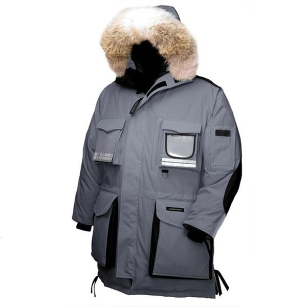

мода мужчина parka зима канада snow mantra гусиный пух ветровка с капюшоном / snowdome куртки брендом real енот воротник белой уткой верхней, Black