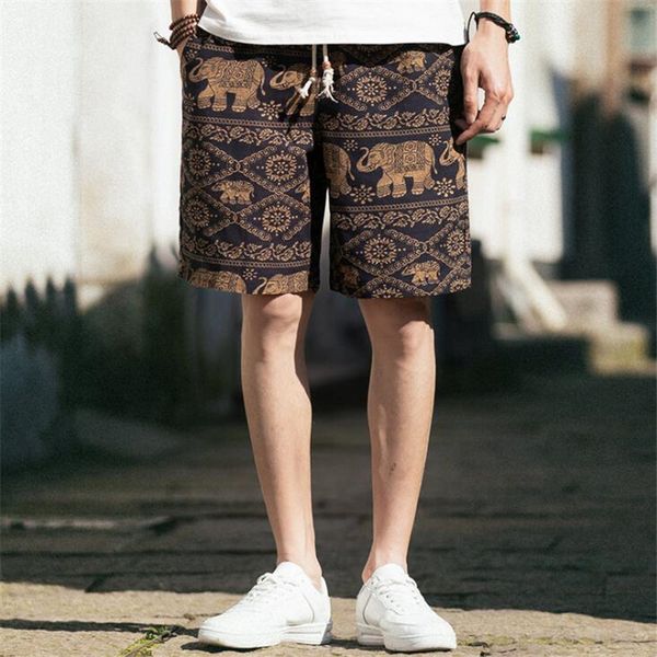 

2020new beach shorts men summer hawaii men linen shorts loose straight comfortable drawstring casual hip hop homme mens, White;black