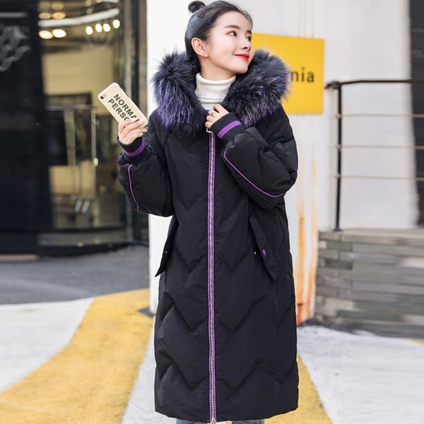 

2019 new design thicken ladies coat winter jacket women female hooded with fur long parka warm, Tan;black