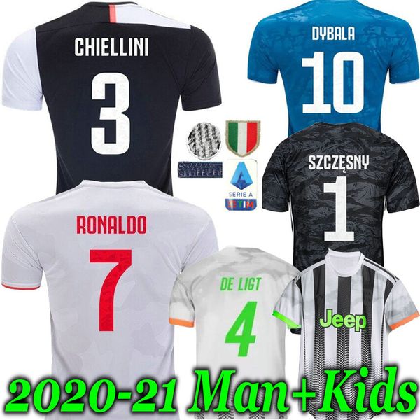 

thailand buffon 19 20 ronaldo soccer jersey football shirt man kids kit 2019 2020 juve de ligt higuain dybala uniform champions, Black;yellow