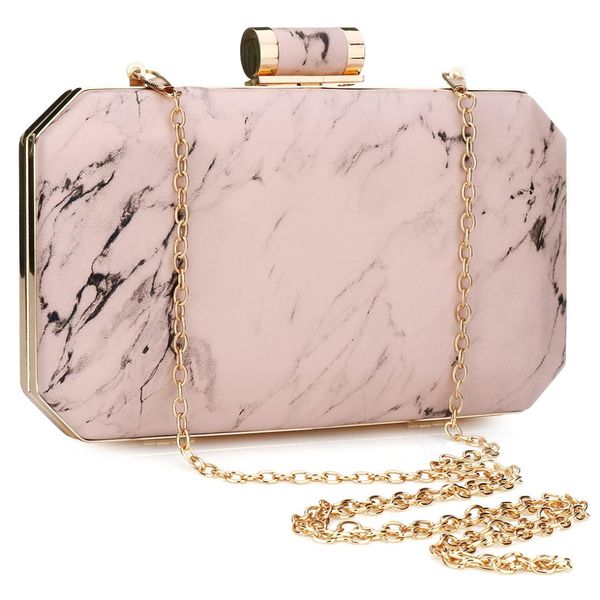 

2019 new acrylic box evening clutch bag luxury elegant chain shoulder handbag crossbody hard case bag wedding party prom purse