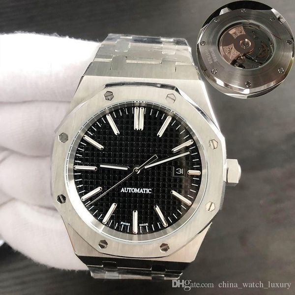 

9 style mens automatic mechanical watches classic style 42mm full stainless steel strap wristwatches sapphire super luminous, Slivery;brown