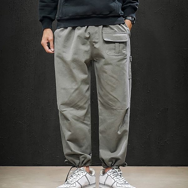 

men's pants pantacourt homme summer style simple and fashionable solid color causal trousers streetwear sweatpants pantaloni uomo, Black