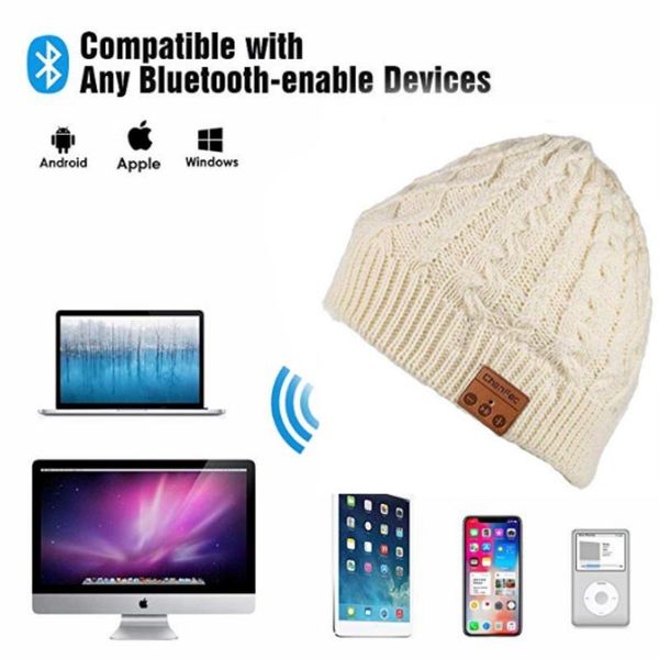 

wholesale 2019 wireless bluetooth beanie hat cap with removable bluetooth headset headphone speaker mic sport outdoors hat