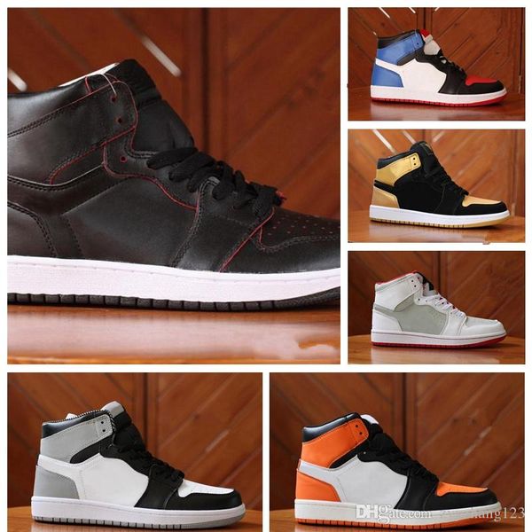 

2018 new 1s bred leather high casual basketball boots originals aj1s bred athletic shoes 1og bred
