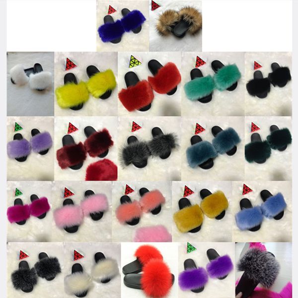 

wholesale women designer sandals fur slippers club non-slip wear-resisting outdoors holiday beachwear flat shoes furry selling 0124, Black