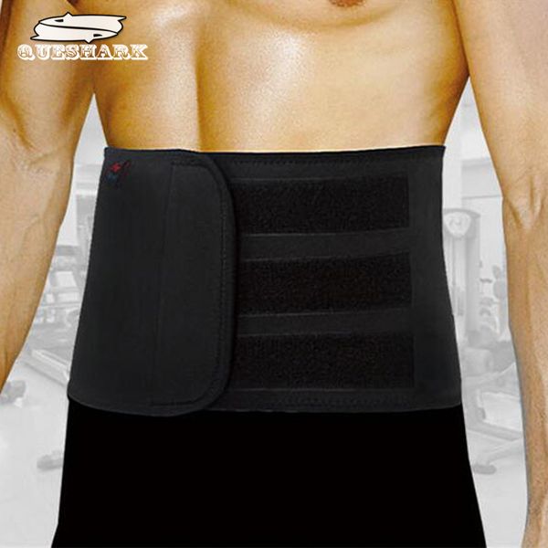 

adjustable slimming exercise belt men women shed water weight back brace sports waist support safety gym belt back protector, Black;gray