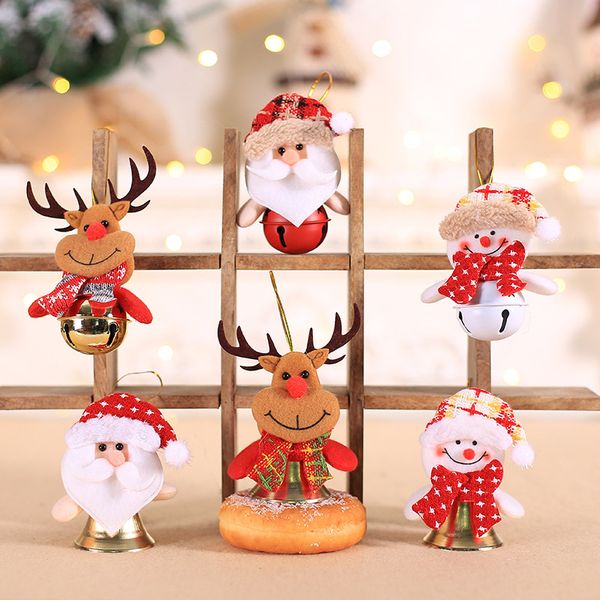 

1pc cartoon snowman santa claus elk bells christmas tree decor pendants home new year party xmas tree hanging doll pendants