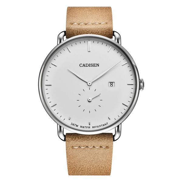 

multi-functional watch for men luminous waterproof quartz watches c2037 cadisen watches for presents men business watch, Slivery;brown