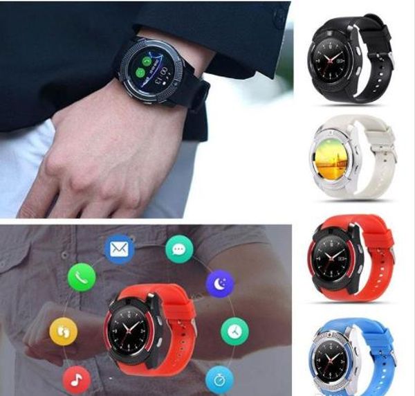 

V8 Smartwatch Bluetooth Smart Watch с камерой 0.3 M SIM и TF Card Watch для Android-смартфона в коробке
