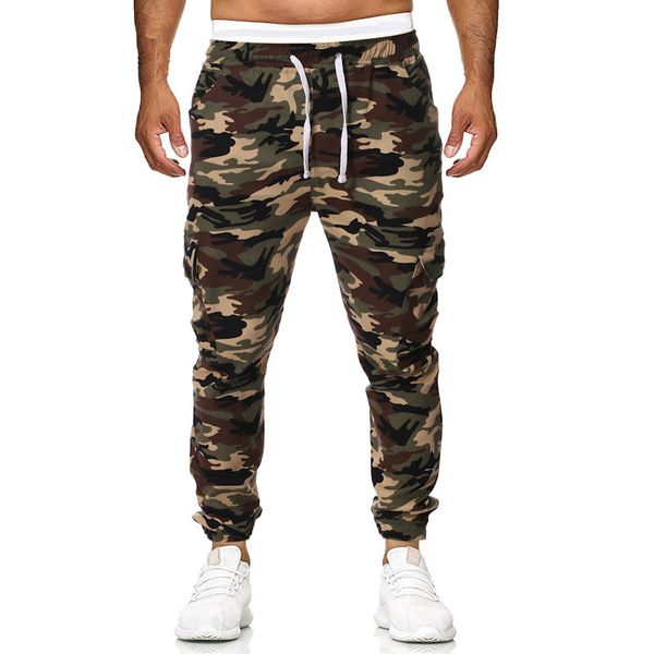 

cotton mens autumn pencil harem pants 2020 men camouflage pants loose comfortable cargo trousers camo, Black