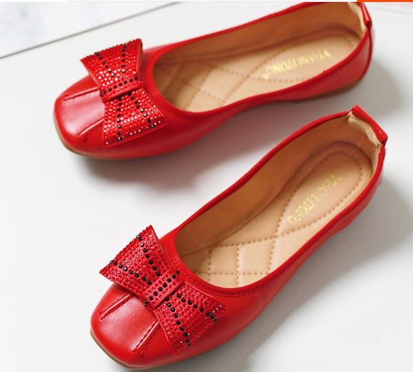 

2019 women's shoes in spring and autumn with new style flat bottom square head bowknot @281, Black