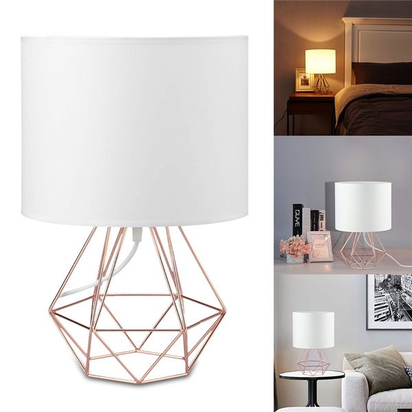 

geometric bracket table lamps e27 lamp base decorative retro shade table lights bedside home lighting for bedroom living room