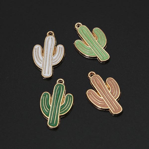 

10pcs/lot oil alloy colorful cactus charms for making jewelry diy original bracelet charm pendant jewelery 26*16mm, Bronze;silver