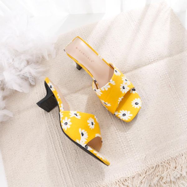 

beach shoes square heel woman's slippers rubber flip flops slides sabot block 2020 summer hawaiian flat soft hoof heels fabric, Black