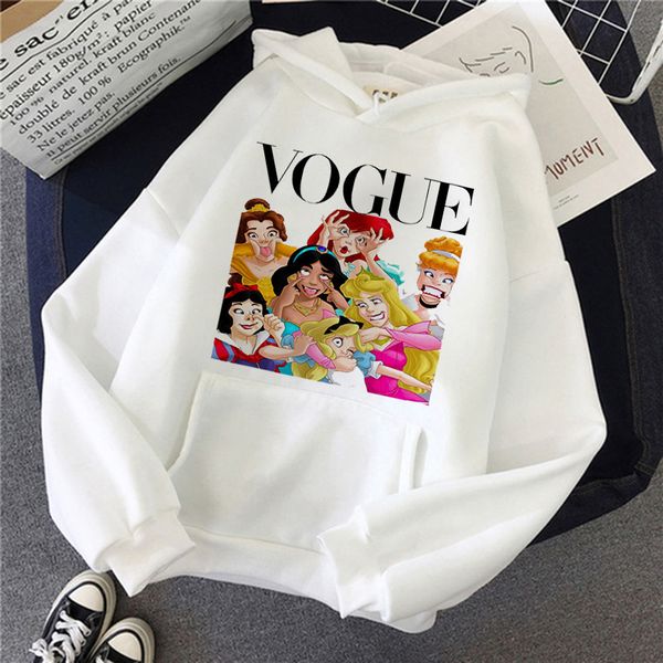 

kawaii funny princess vogue hoodie hip hop women streetwear female clothes sweatshirts pullovers harajuku 90s ullzang hoodies, Black