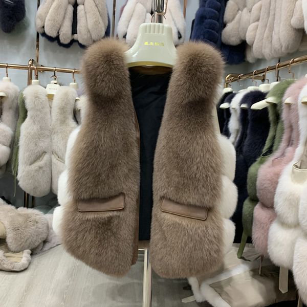 

real fur vest women winter 2020 new fashion style real fur short size vest, Black