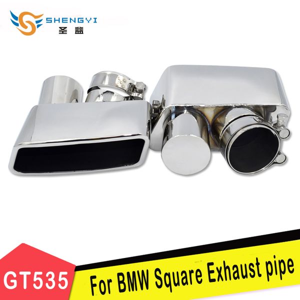 

1 pair silver stainless steel car rear modified exhaust pipe muffler tip tailpipe for f07 gt535 gt528 5 series