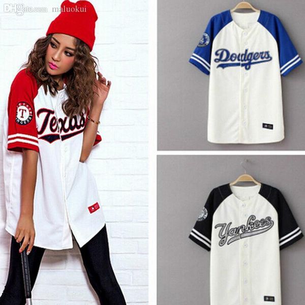

wholesale-2016 summer hip hop sports fashion baseball t shirt korean style loose mens womens tee tide mujeres camiseta s-3xl, White