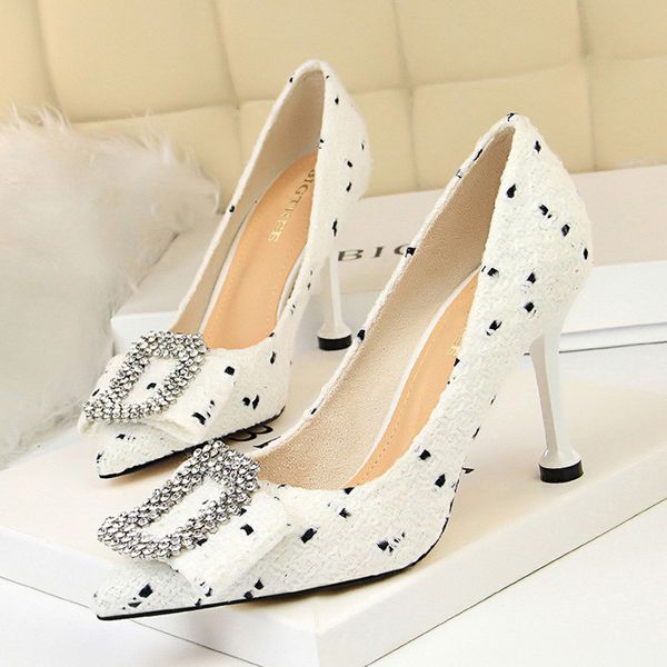 

bigtree shoes bow women pumps high heels women shoes wedding metal rhinestone heels stiletto ladies, Black