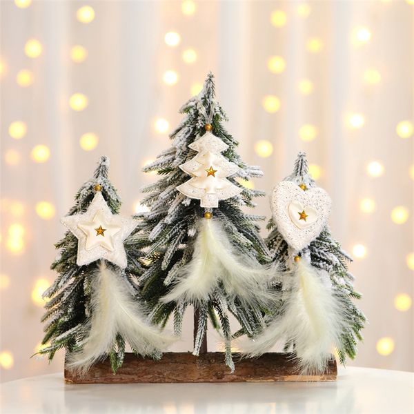 Árvore de Natal de prata Pentagram do ouro pena pendente de decorações do Natal estrela de cinco pontas Feather Ornamento de suspensão decoração de festa JK1910