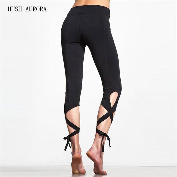 

summer new fashion twist pants fitness pants dance ballet leggings solid for women 2-color, Black