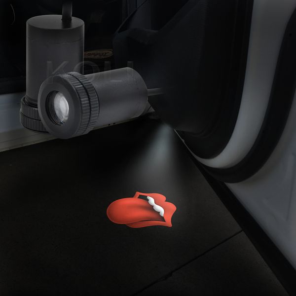 

2x red lip logo car door welcome lamp led laser projector ghost shadow light