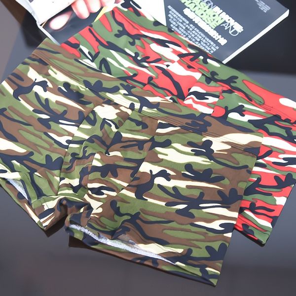 

fashionable men's camouflage breathable quadrangle underwear men's cotton boxer underwear and shorts shorts pants, Black;white