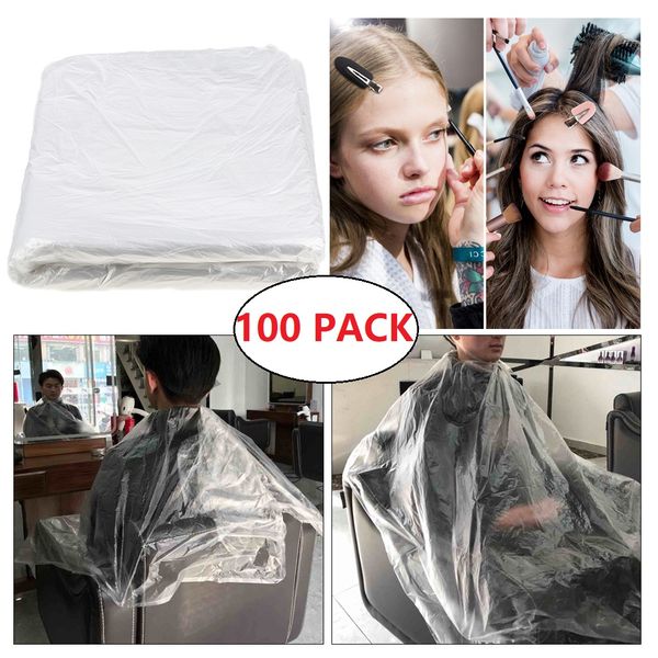 

клипы 100шт одноразовый стрижка мысы clear barber главная платки фартук + 8х волос