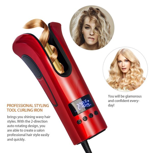 

new automatic hair curler function styling tools beach wave hair curling waving iron rotating ceramic profession curly machine