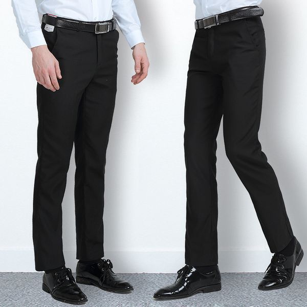 

men fashion business casual slim fit suit pants homme classic wedding straight trousers suit pants, White;black