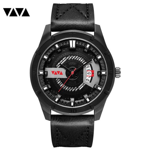 

va va voom new simulation luxury sports leather belt quartz men's watch gerryda simple watch fine gift men's, Slivery;brown