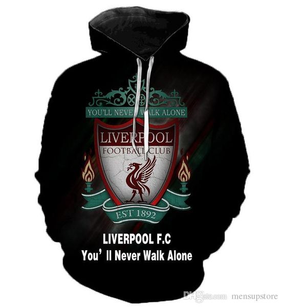 

3d printed hoodies live football personality printed men women football red hoodies casual sweatshirts, Black