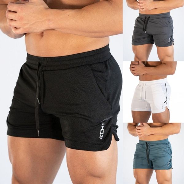 

2019 summer mens shorts jogger fitness fashion casual gyms joggers workout bodybuilding breathable quick-drying beach shorts, White;black