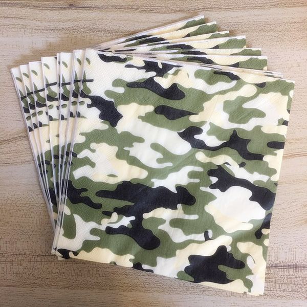2019 Pack 33cmx33cm Camouflage Party Paper Napkins Towels