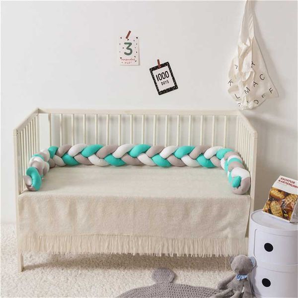 

220cm baby crib protector knot baby bed bumper weaving plush infant cribs cushion for newborns beds bumpers room decor