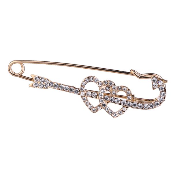 

fashionable valentine heart and arrow safety pin brooch collar lapel jewelry, Gray